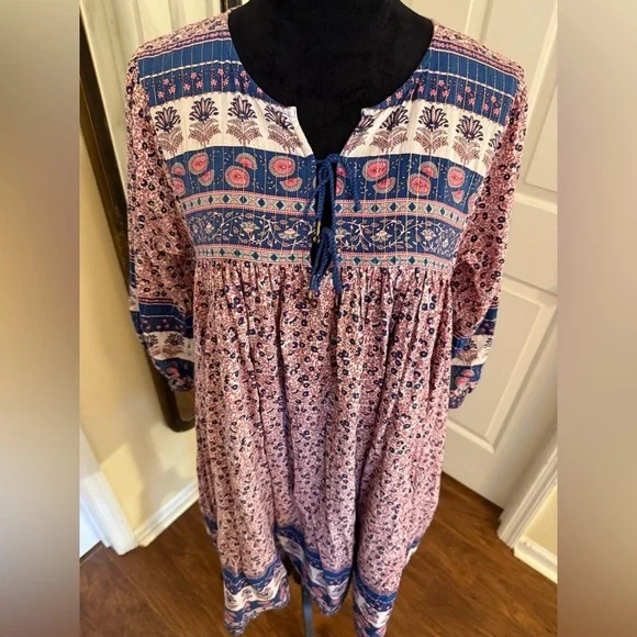 Pink Chicken Floral Boho Dress - Picture 3 of 12